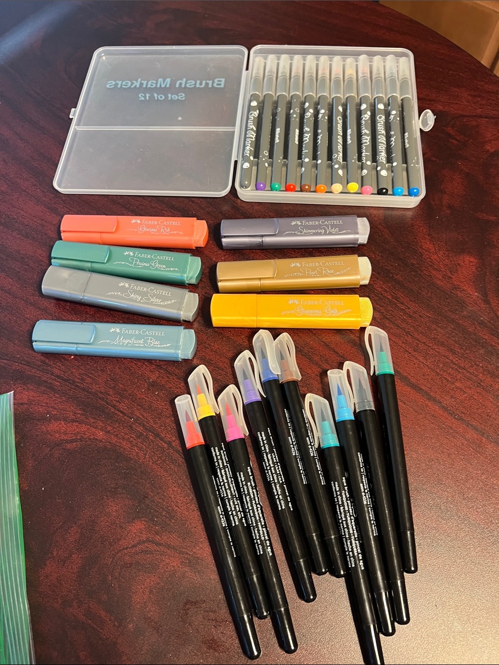 Assorted Brush Markers and Highlighters Set - Multicolor